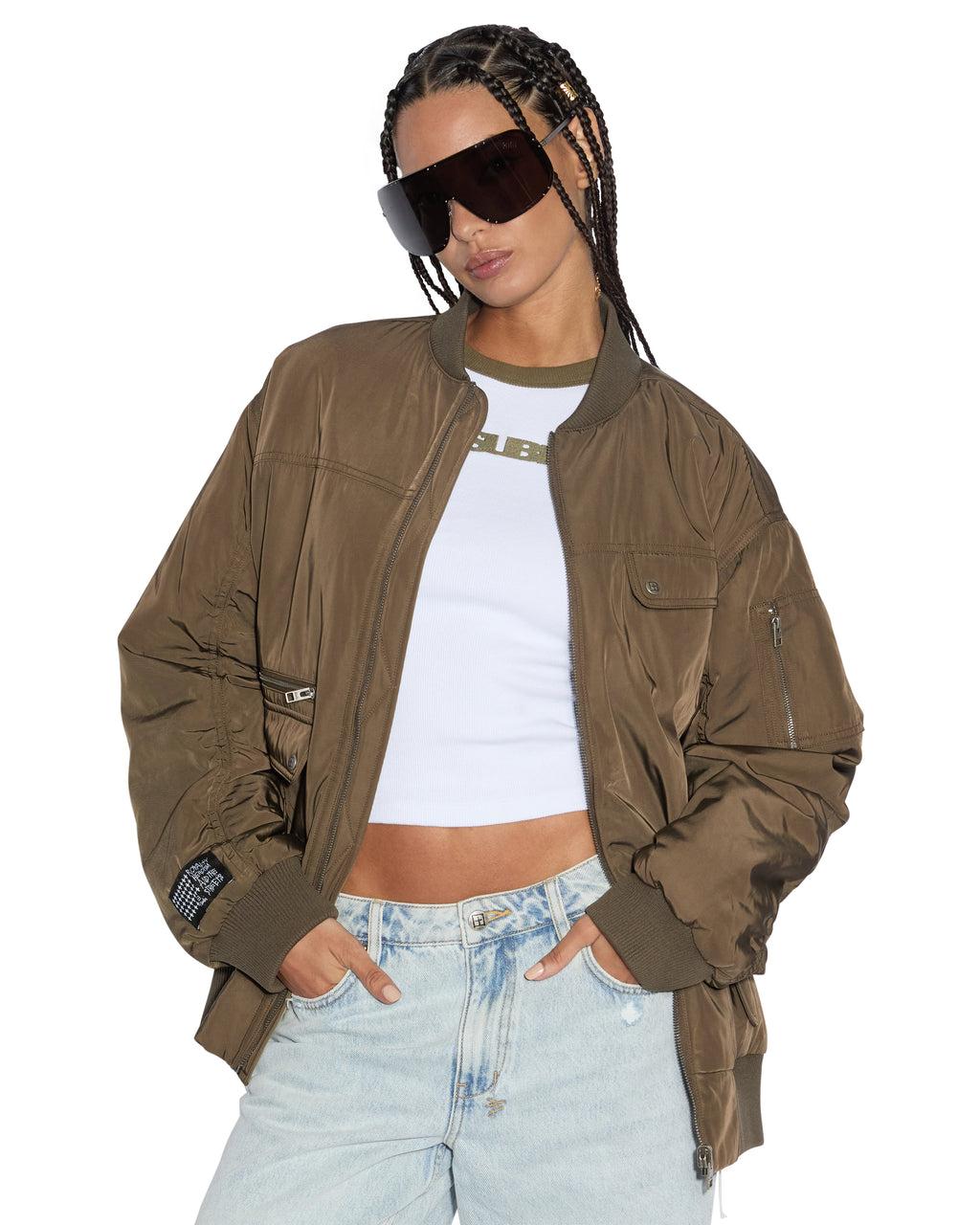WOMENS SCORE BOMBER KHAKI/CEDAR JACKETS