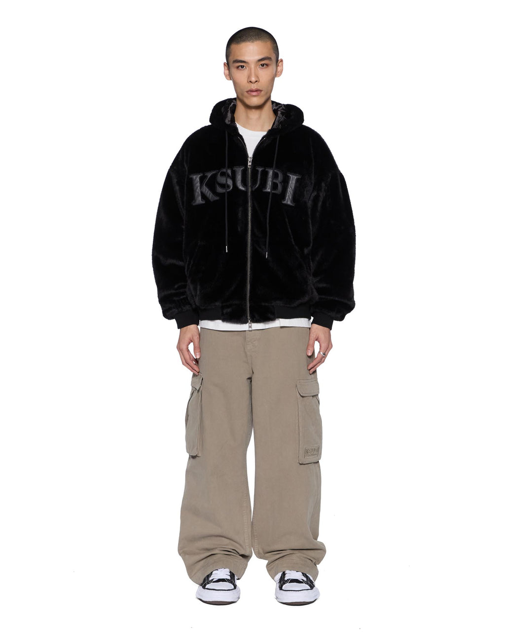Mens Walkout Faux Fur Hooded Jacket Apex Relaxed Jackets - Black