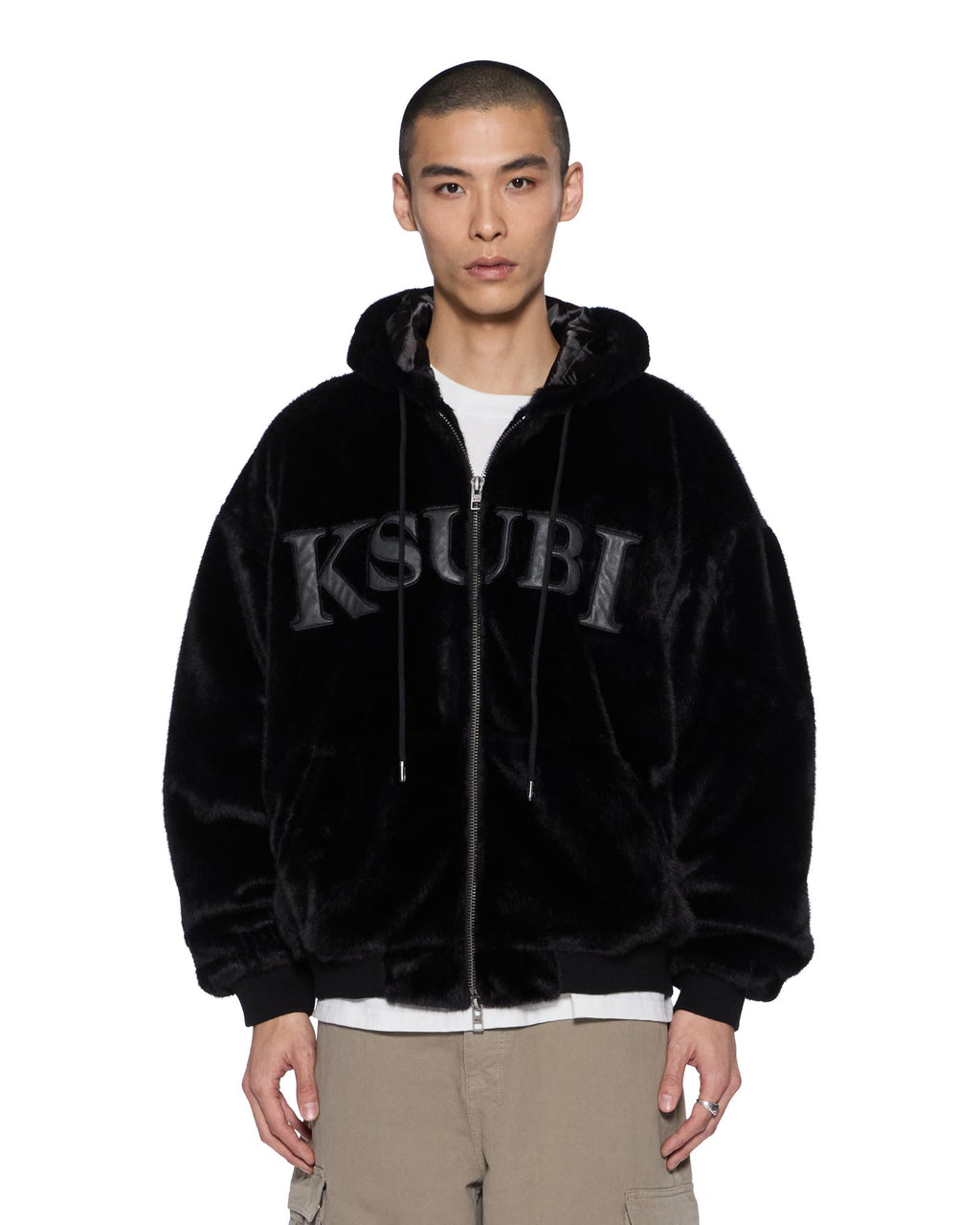 Mens Walkout Faux Fur Hooded Jacket Apex Relaxed Jackets - Black
