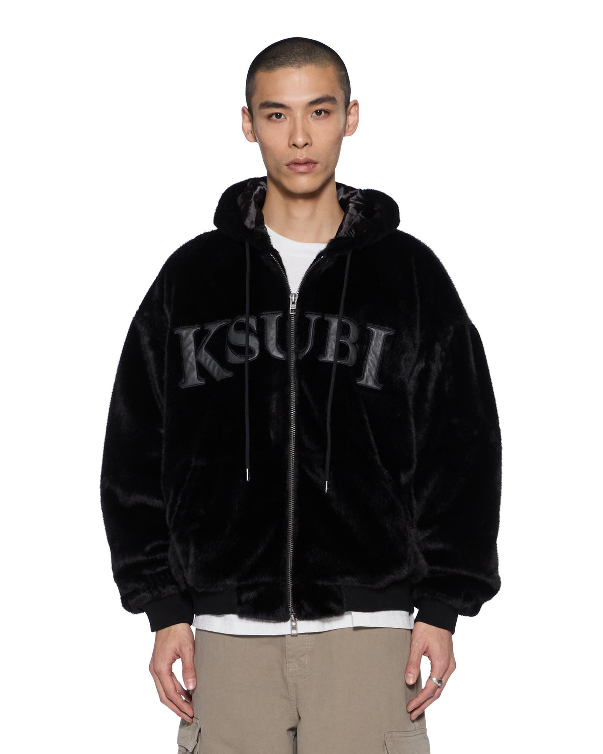 Mens Walkout Faux Fur Hooded Jacket Apex Relaxed Jackets - Black