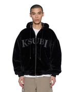 Mens Walkout Faux Fur Hooded Jacket Apex Relaxed Jackets - Black