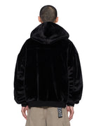 Mens Walkout Faux Fur Hooded Jacket Apex Relaxed Jackets - Black