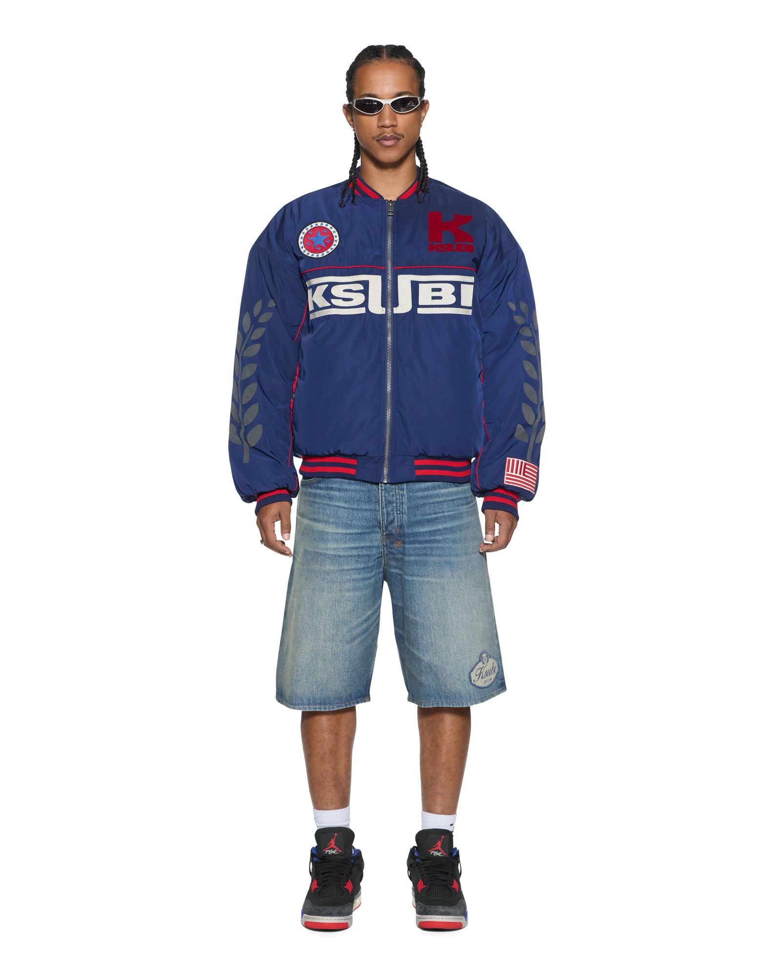 Mens Zoom Ma-1 Bomber Jacket Satin Blue Jackets | Ksubi ++