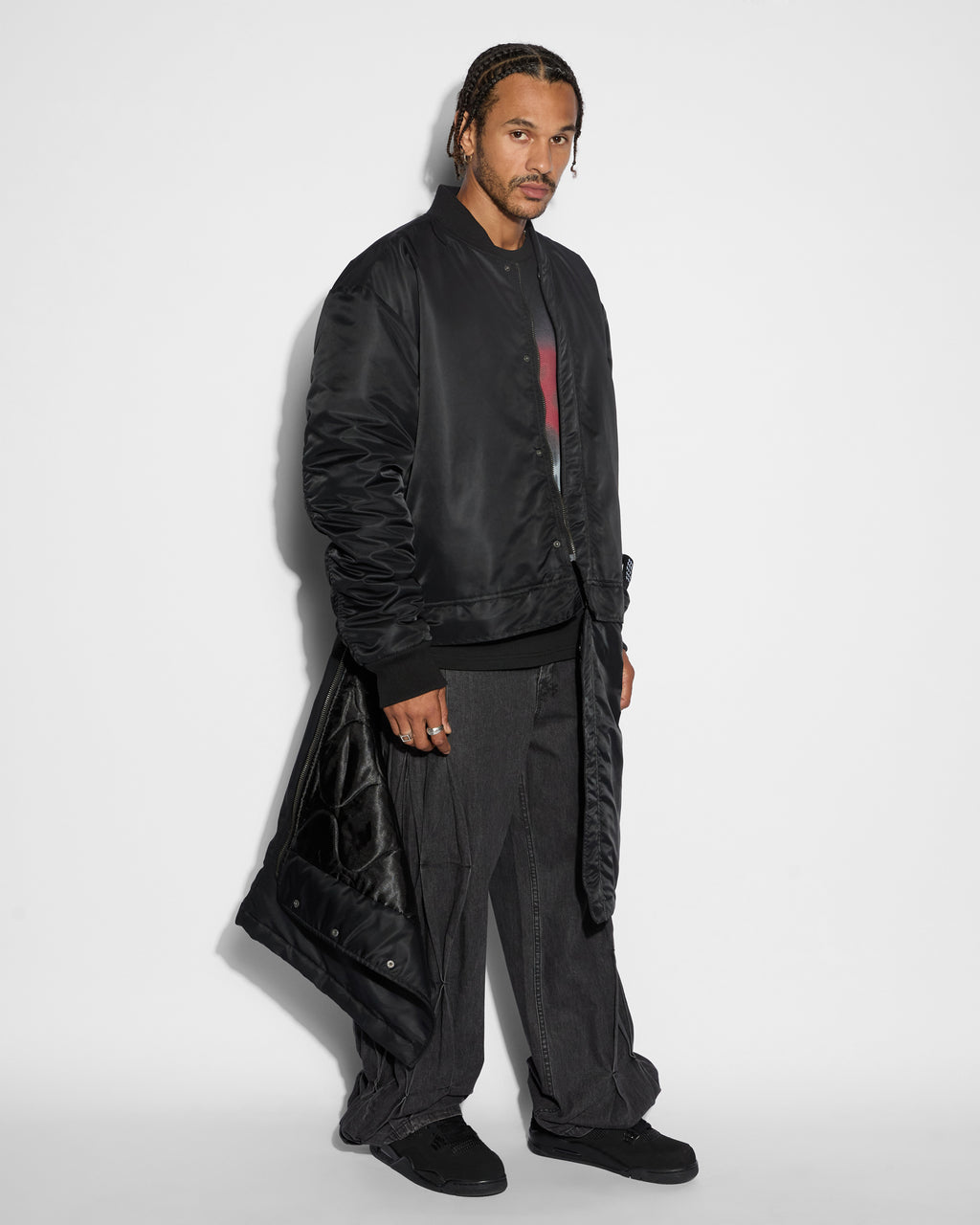 Mens Cosy Boy Jacket Black Oversized Jackets - Black