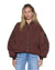 WOMENS  PILOT BOMBER CHOCOLATE OVERSIZED JACKETS