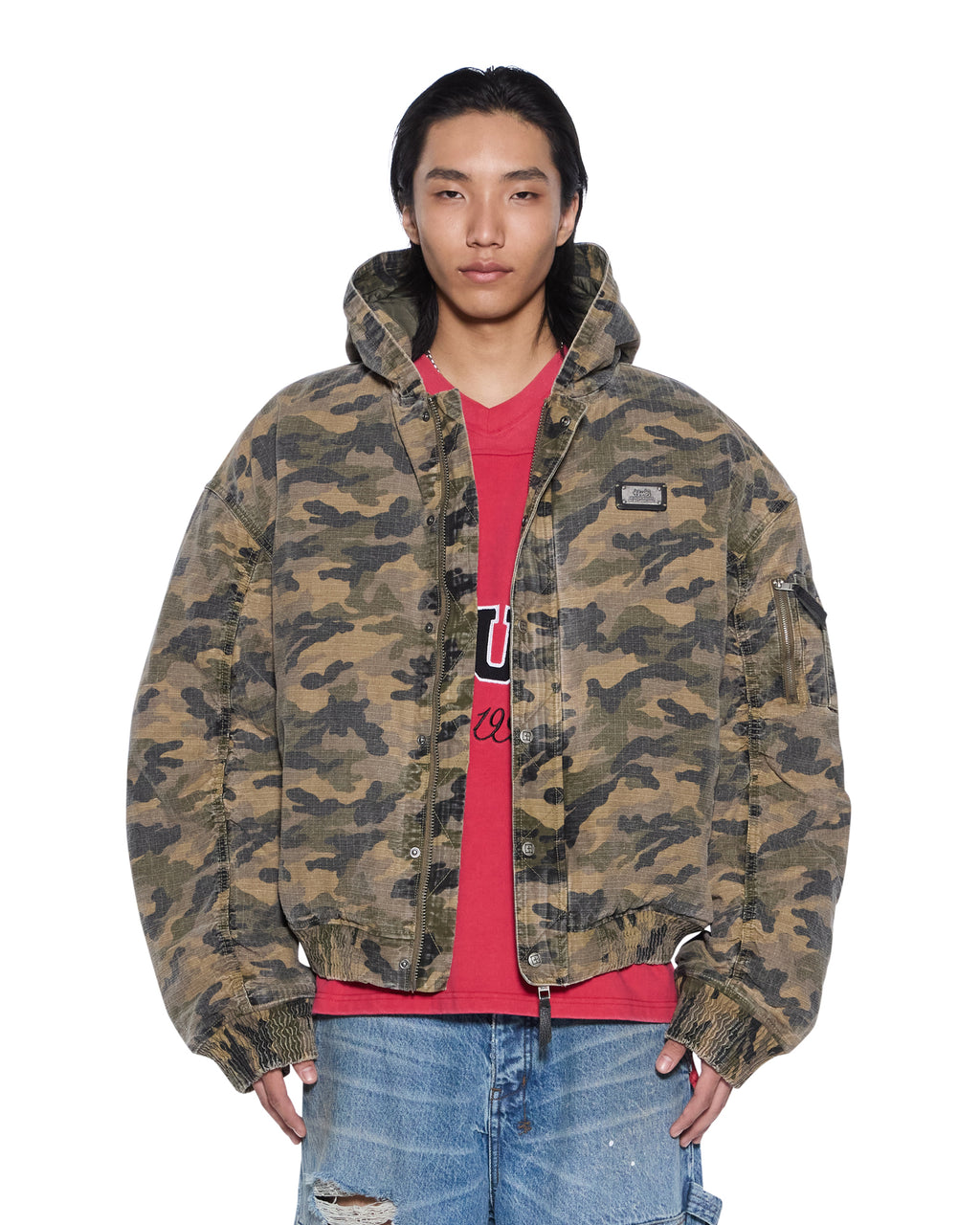 MENS PLATED BOMBER JACKET CAMO JACKETS