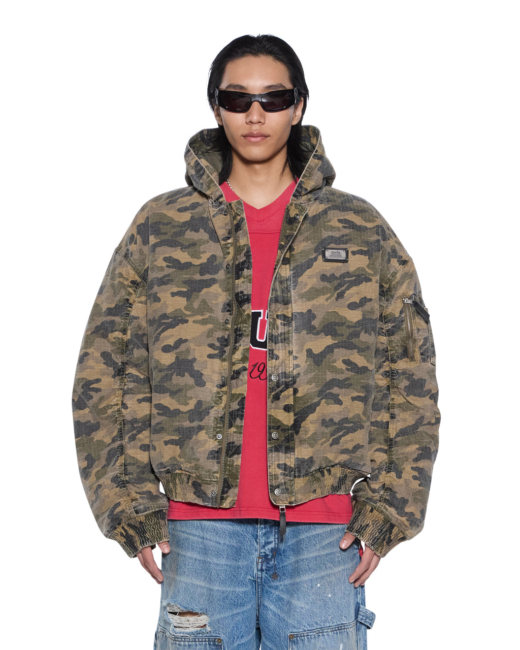 MENS PLATED BOMBER JACKET CAMO JACKETS