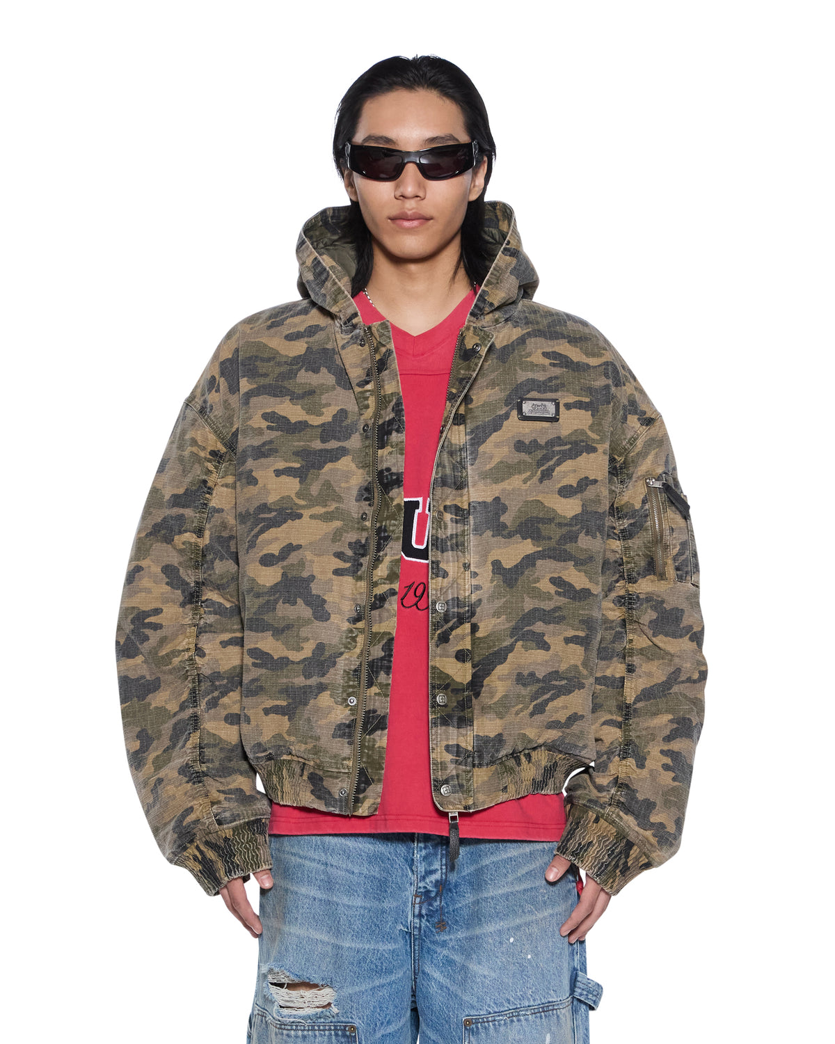 PLATED BOMBER JACKET CAMO