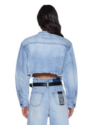 WOMENS TORN OFF CROP TRUCKER VAPOUR JACKETS