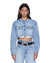 WOMENS  TORN OFF CROP TRUCKER VAPOUR OVERSIZED JACKETS