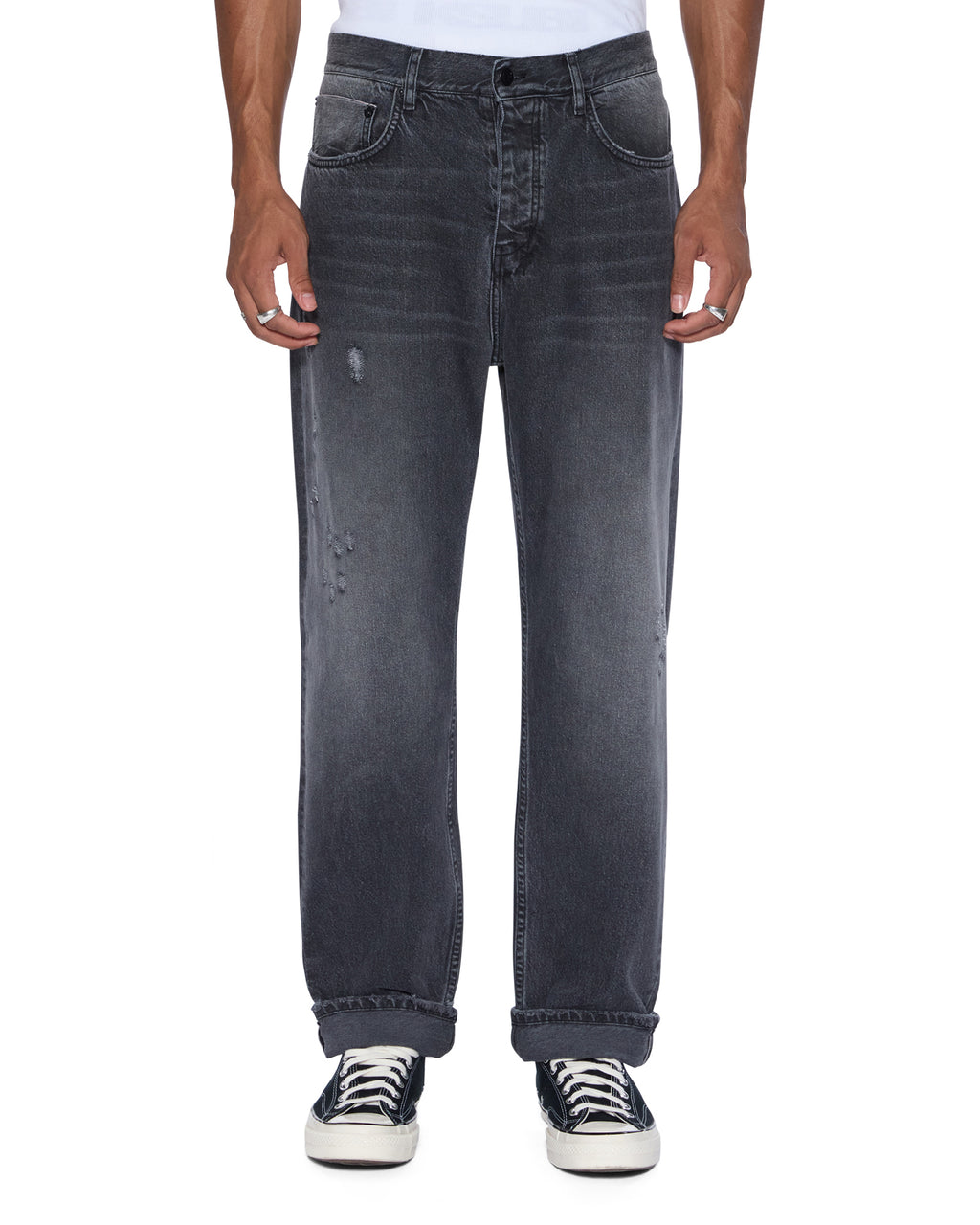 MENS ANTI K SELVEDGE CHICAGO BLACK DENIM JEANS