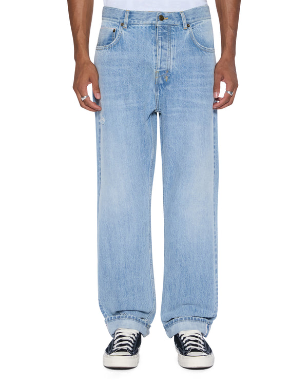 Mens Anti K Selvedge Sydney Blue Relaxed Denim Jeans | Ksubi