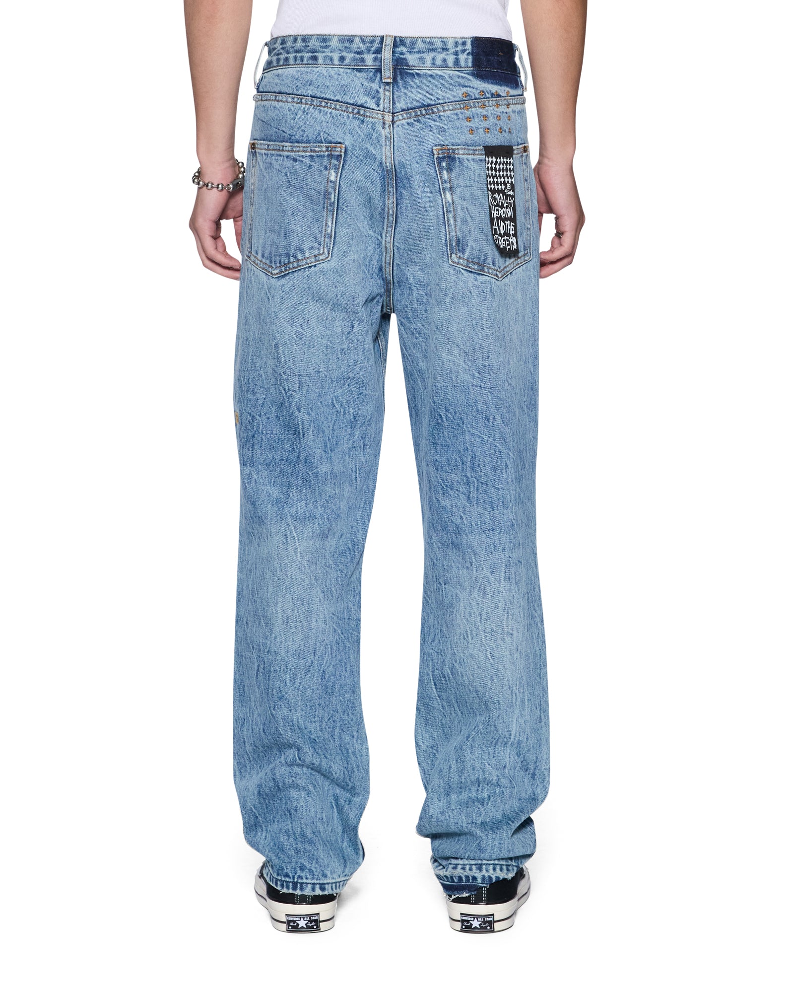 Mens Anti K Public Blue Trashed 1999 Relaxed Denim Jeans | Ksubi ++