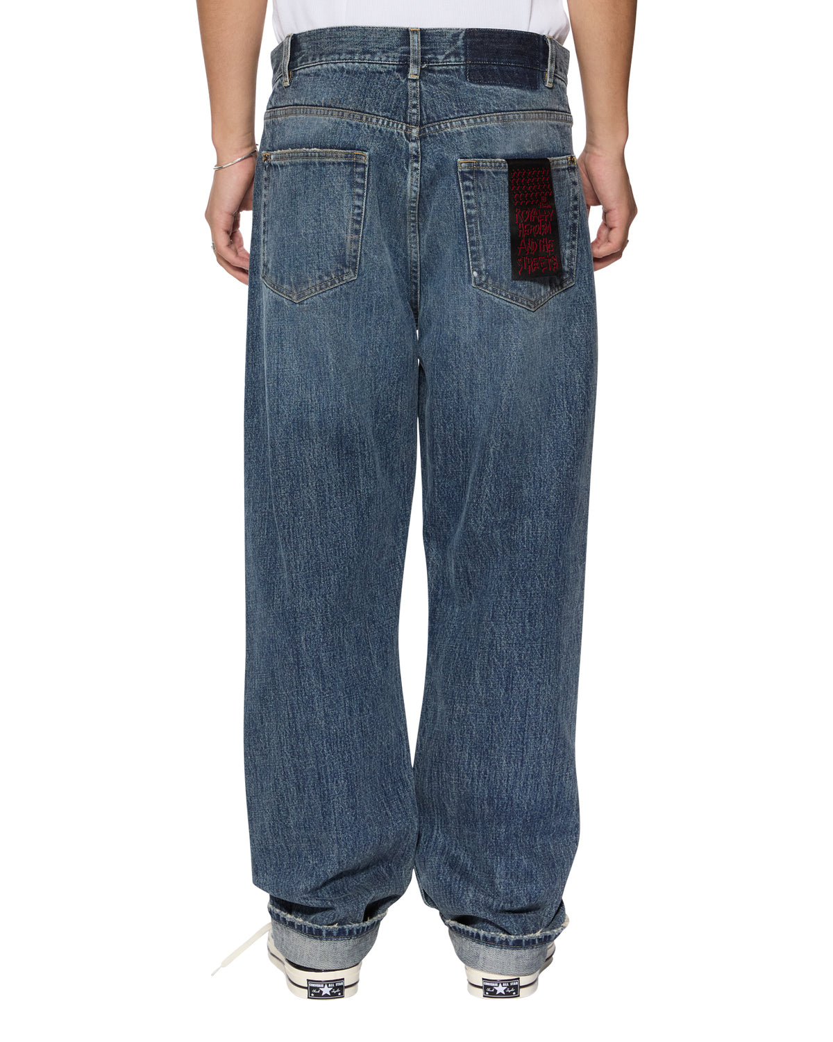 Mens Anti K Selvedge Artist Blue Relaxed Denim Jeans - Denim