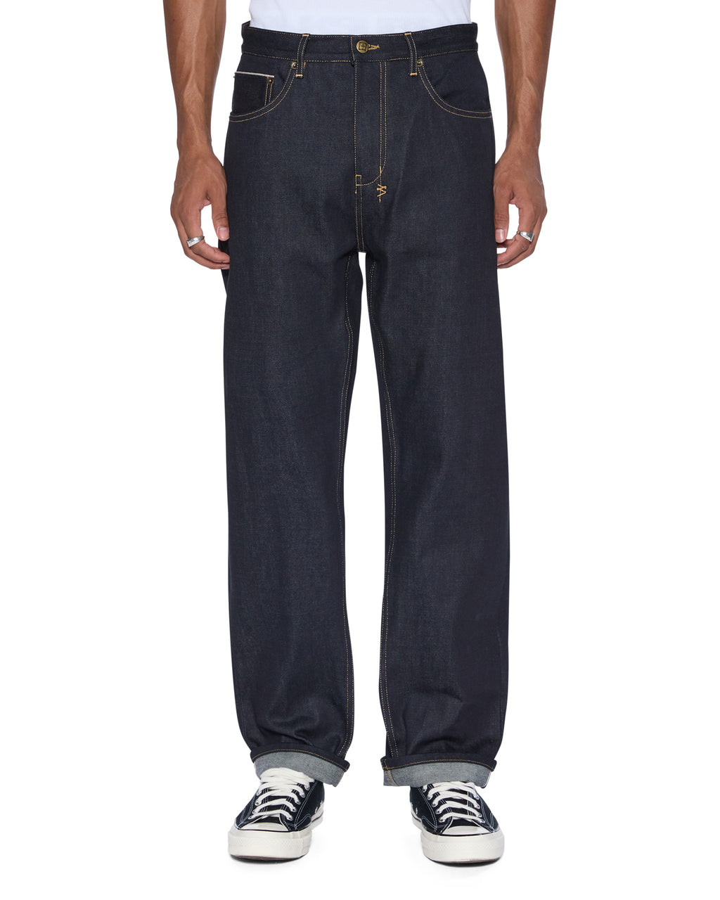 MENS ANTI K SELVEDGE RAW BLUE DENIM JEANS