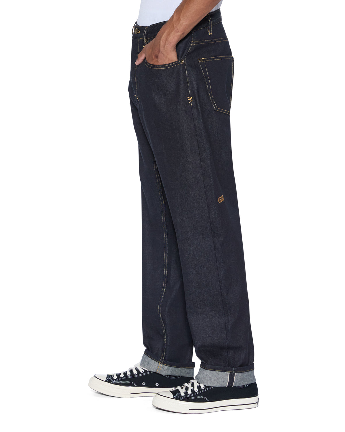 MENS ANTI K SELVEDGE RAW BLUE DENIM JEANS