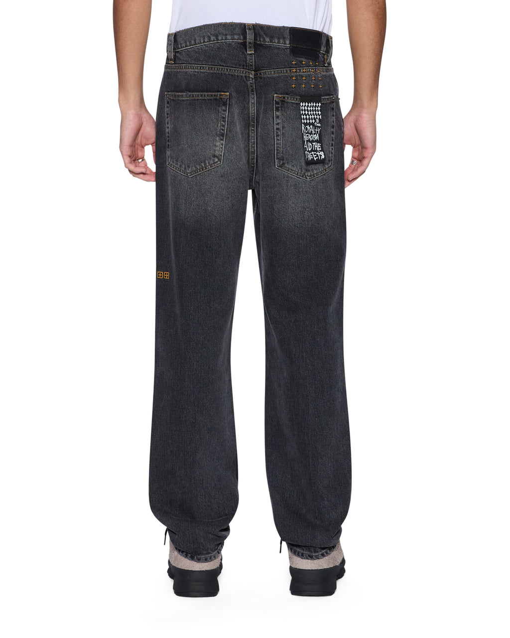 Mens Anti K Villain Grey Relaxed Denim Jeans - Grey