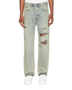Mens Anti K Stagelight Trashed Relaxed Denim Jeans - Denim