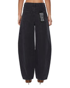 WOMENS BARREL JEAN CARPENTER BLACK DENIM JEANS