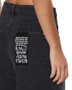 WOMENS BARREL JEAN CARPENTER BLACK DENIM JEANS