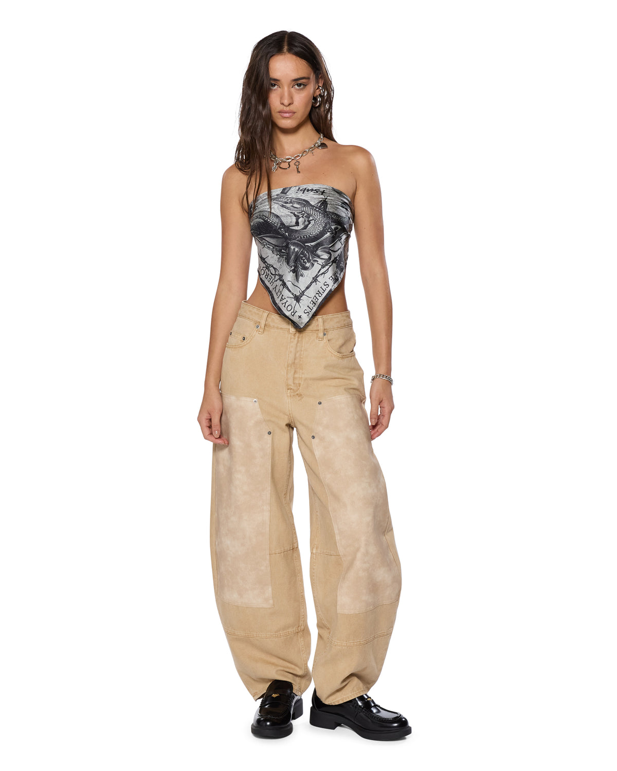 WOMENS BARREL JEAN CARPENTER OAT DENIM JEANS