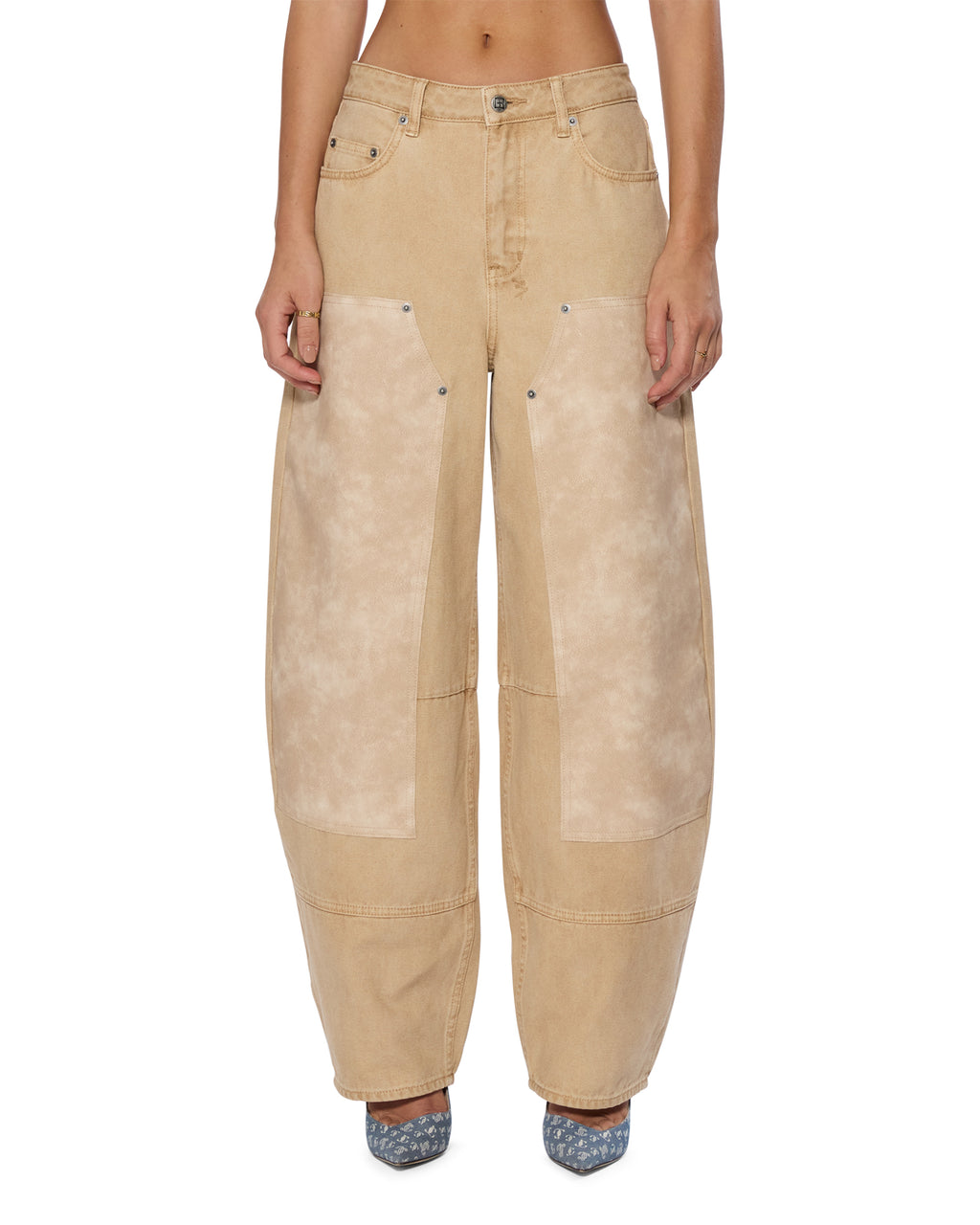 WOMENS BARREL JEAN CARPENTER OAT DENIM JEANS
