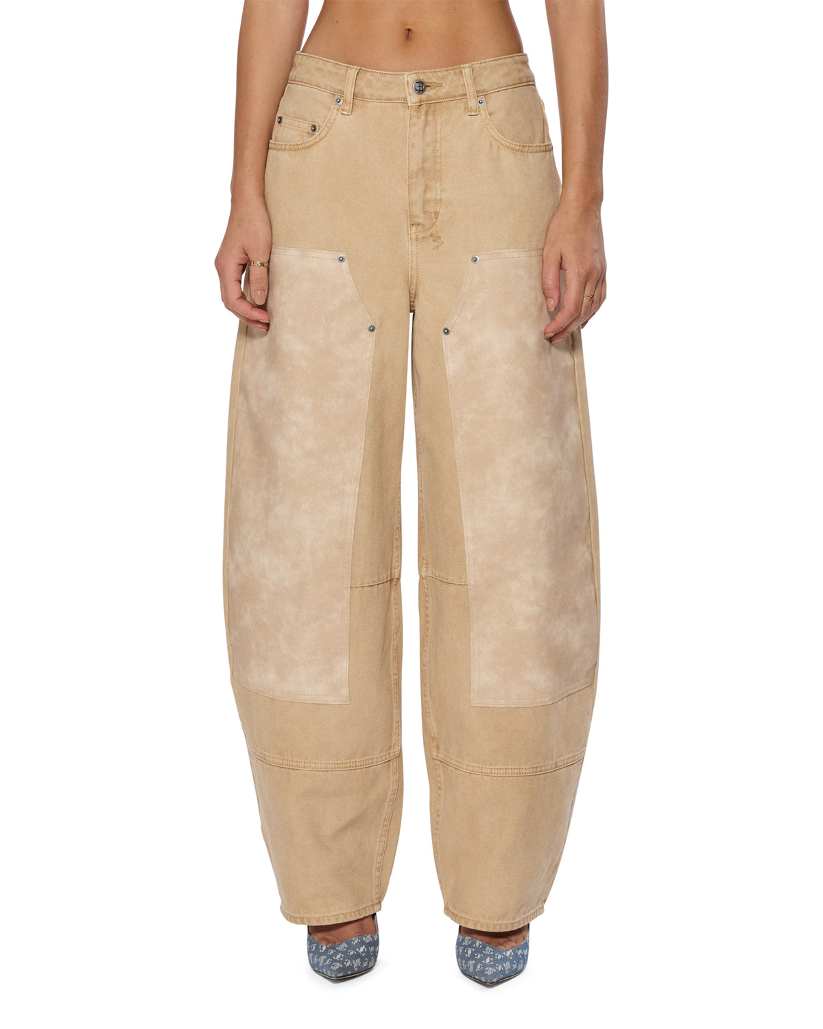 WOMENS BARREL JEAN CARPENTER OAT DENIM JEANS