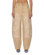 WOMENS BARREL JEAN CARPENTER OAT DENIM JEANS