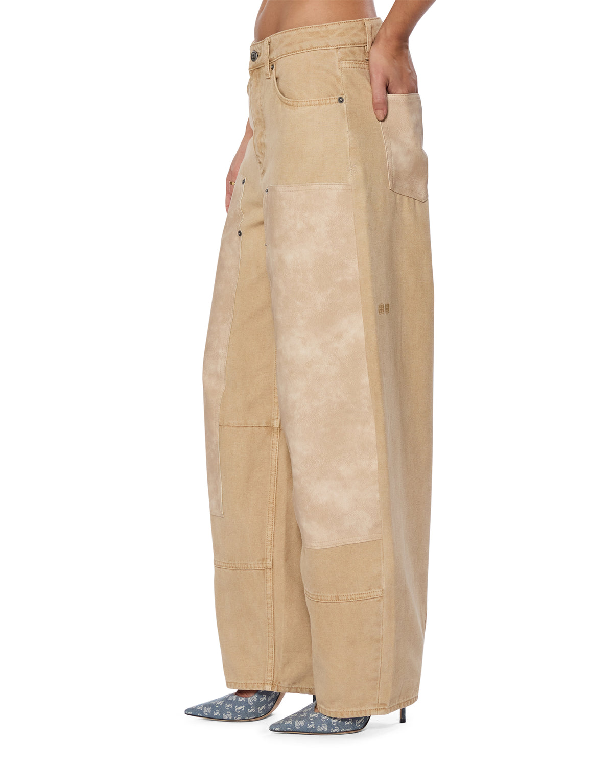 WOMENS BARREL JEAN CARPENTER OAT DENIM JEANS