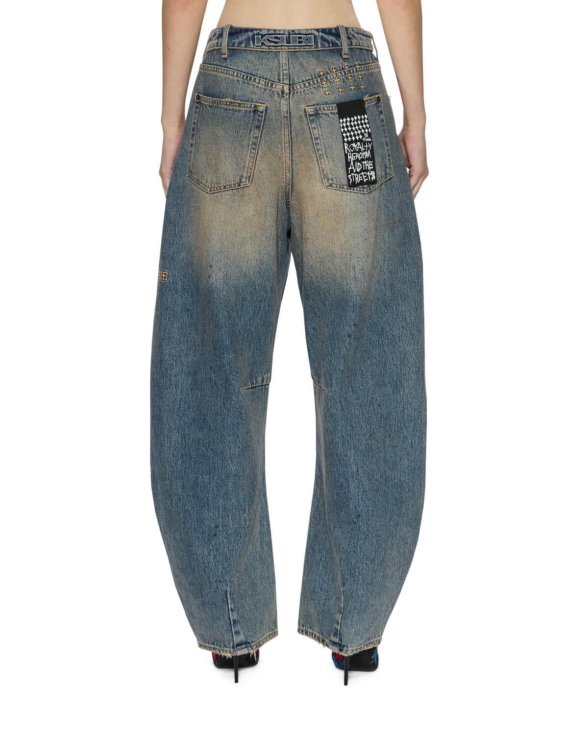 Womens Barrel Jean Dune Flip Barrel Leg Denim Jeans - Denim