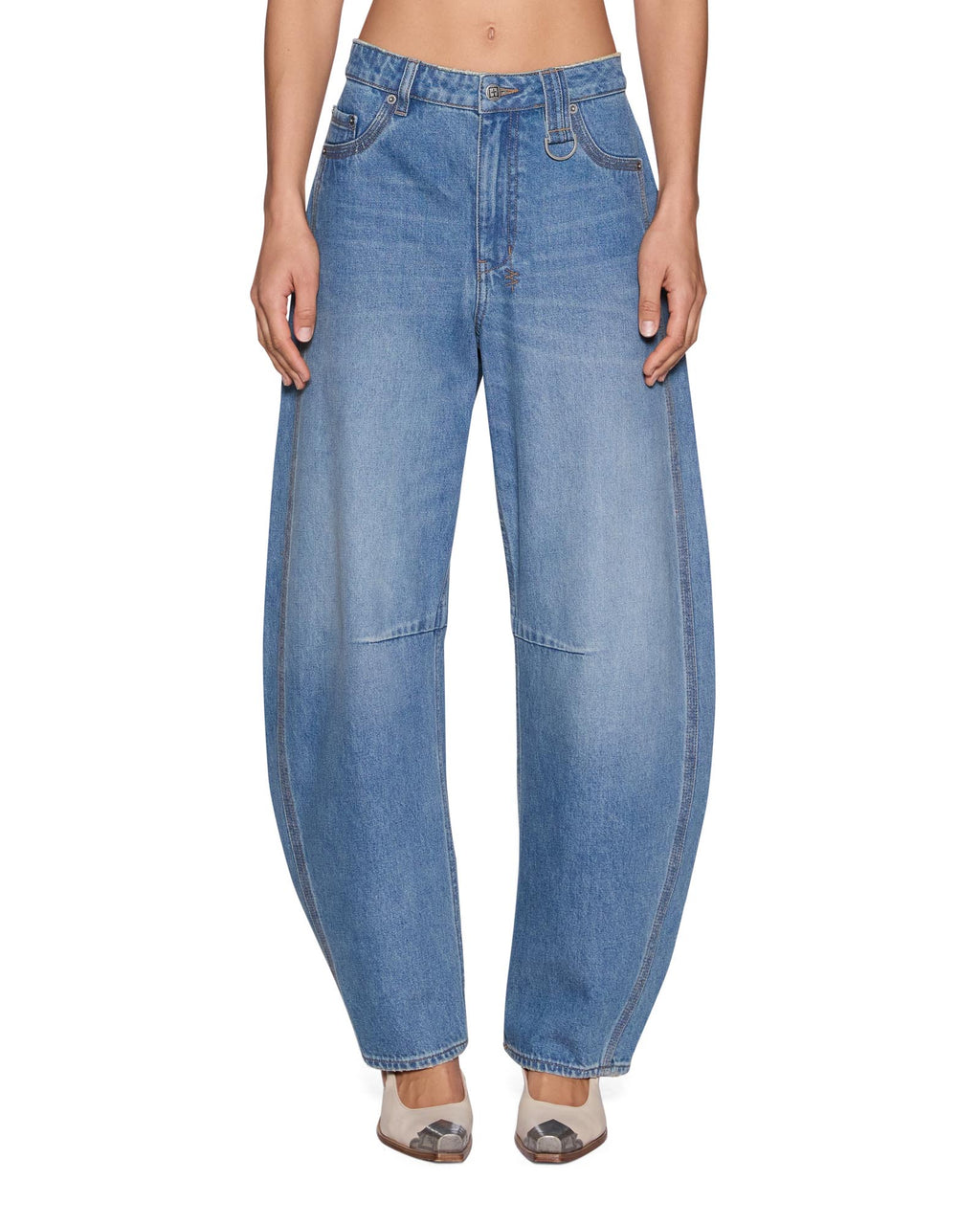 Womens Barrel Jean Highway Barrel Leg Denim Jeans - Denim