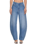 Womens Barrel Jean Highway Barrel Leg Denim Jeans - Denim