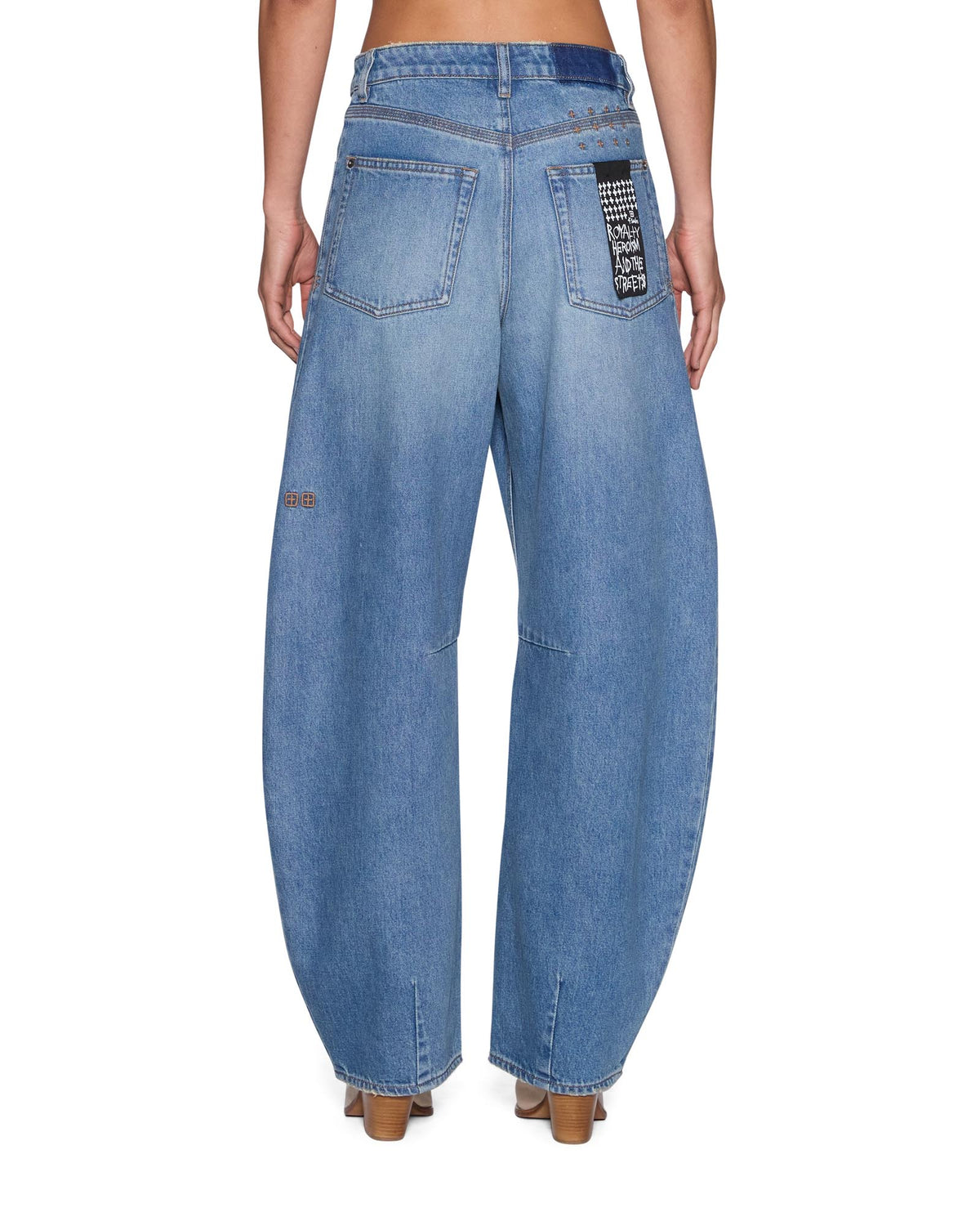 Womens Barrel Jean Highway Barrel Leg Denim Jeans - Denim