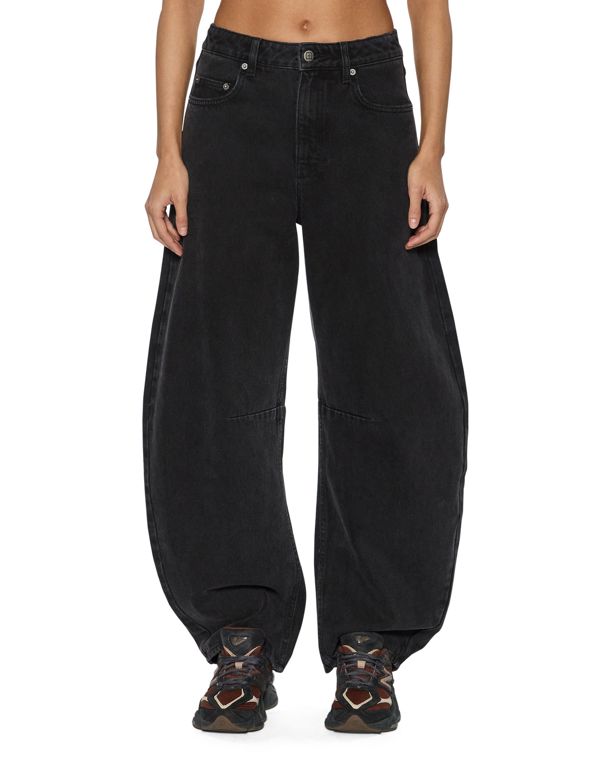 WOMENS BARREL JEAN NOIR DENIM JEANS