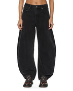 WOMENS BARREL JEAN NOIR DENIM JEANS