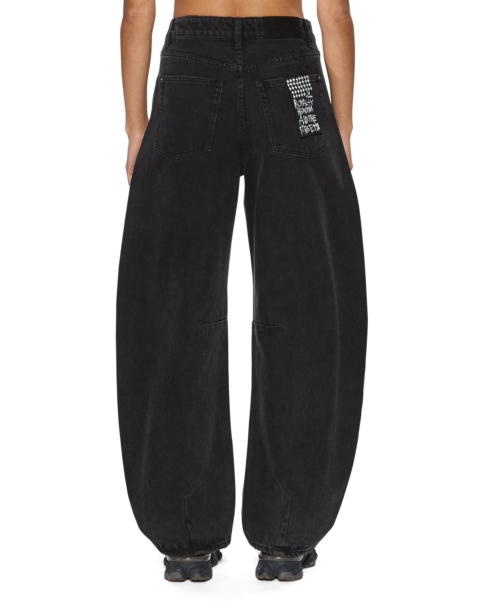 WOMENS  BARREL JEAN NOIR BARREL LEG DENIM JEANS