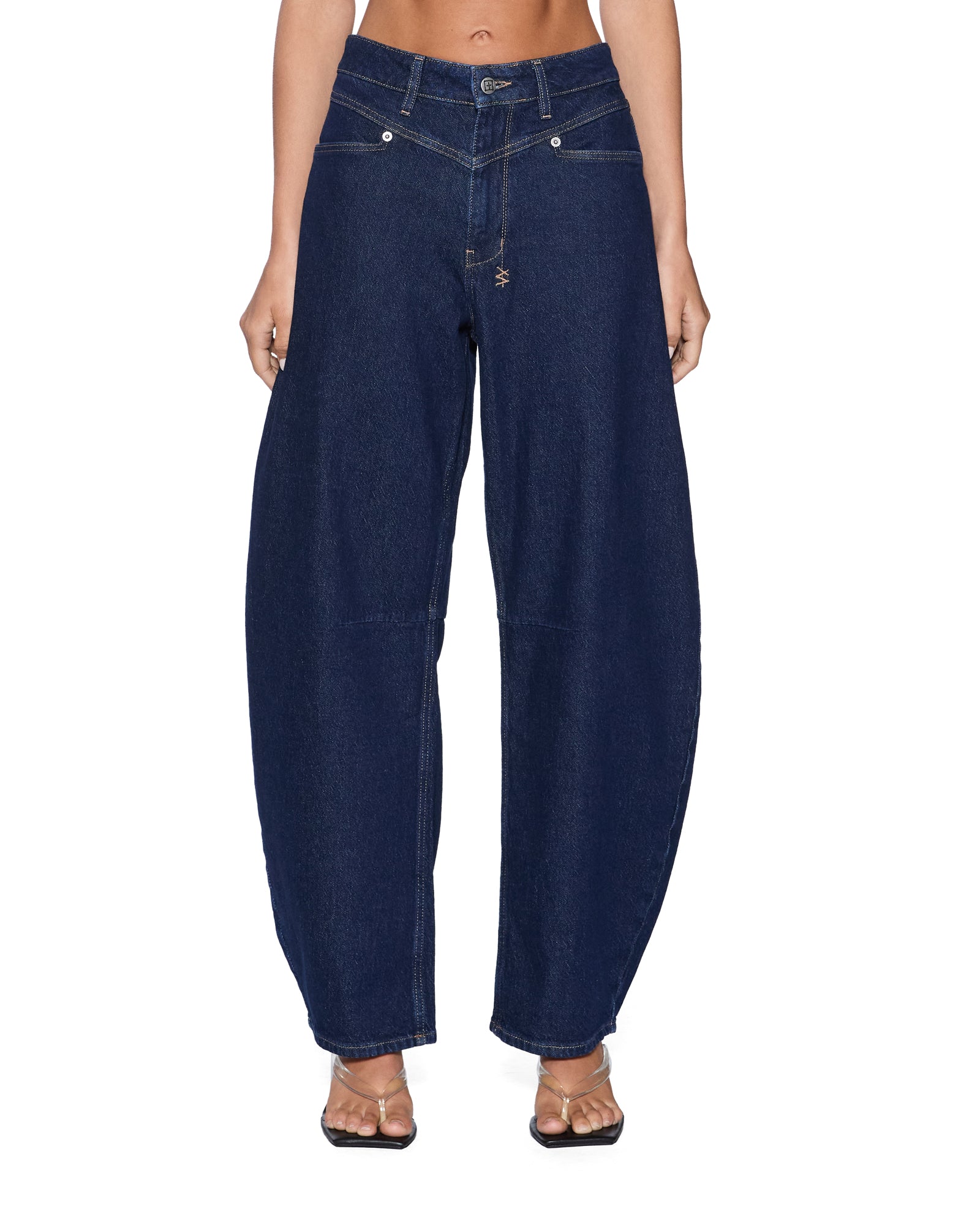 WOMENS BARREL JEAN ORIGINAL RINSE BARREL LEG DENIM JEANS