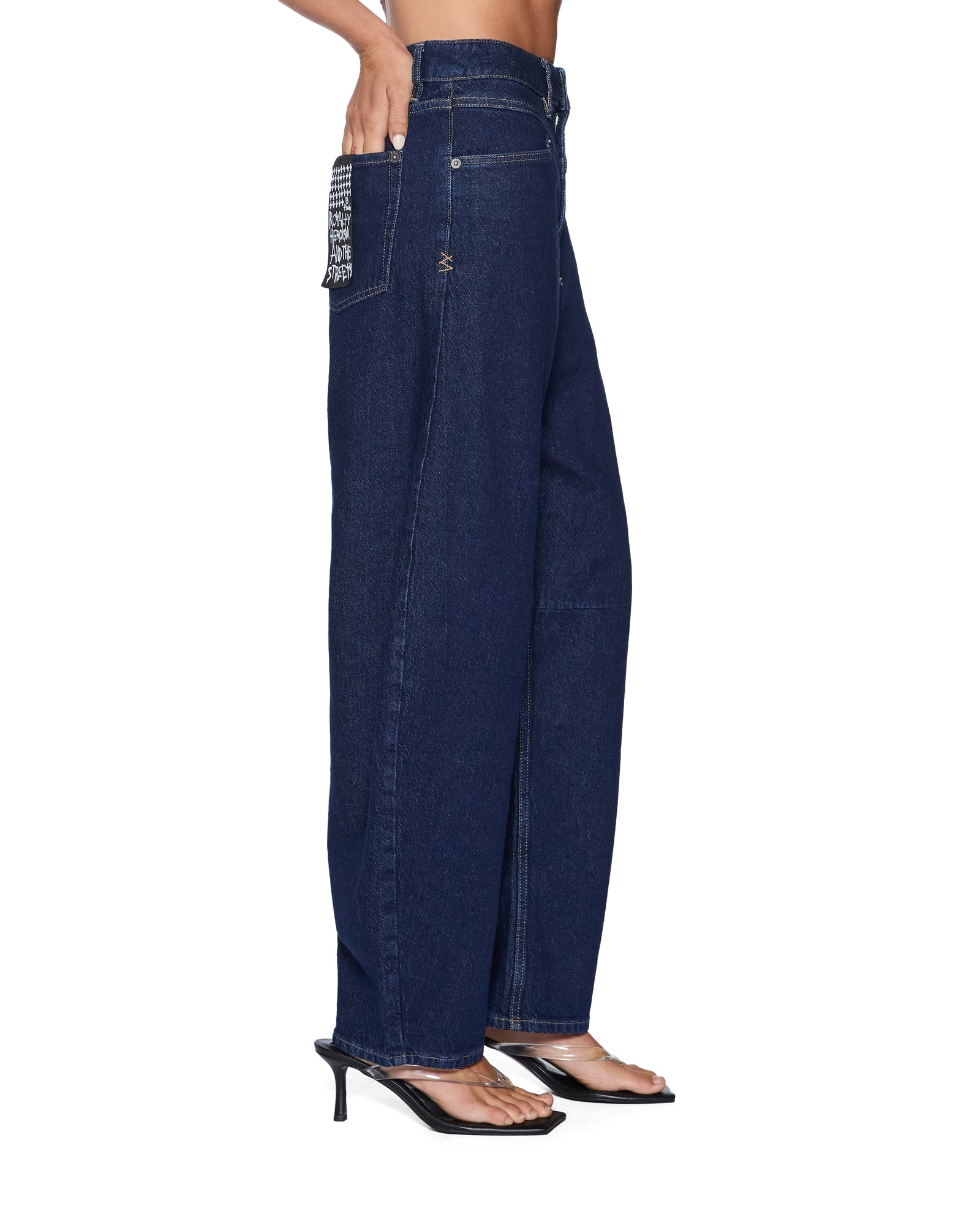 WOMENS BARREL JEAN ORIGINAL RINSE BARREL LEG DENIM JEANS