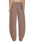 Womens Barrel Jean Stone Tan Barrel Leg Denim Jeans - Beige
