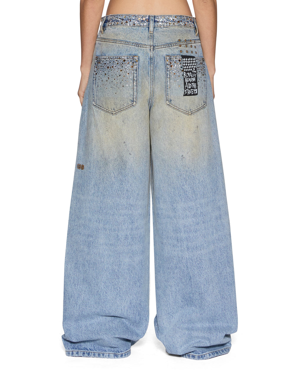 Womens Lax Jean Field Blue Spark Oversized Denim Jeans - Denim