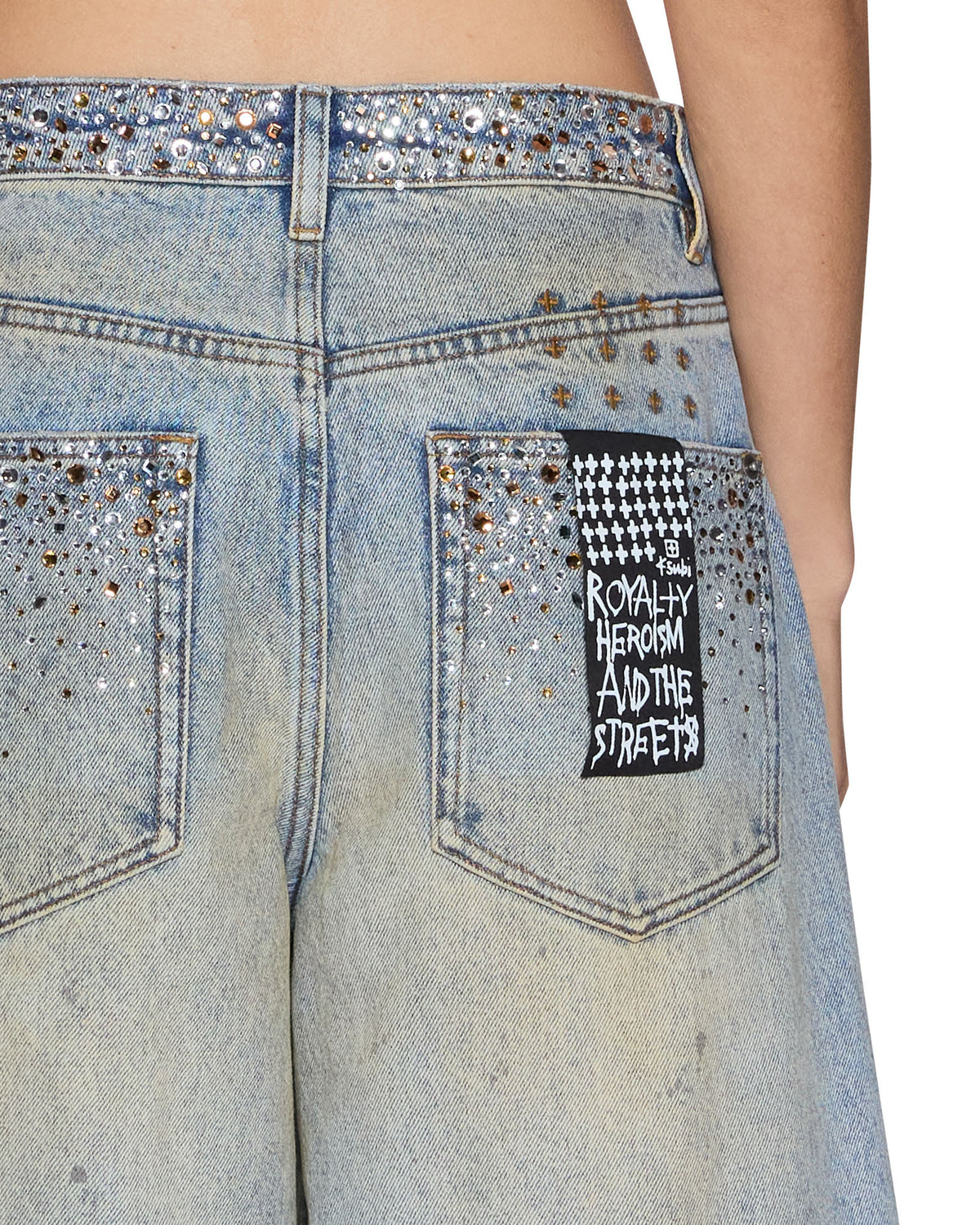 Womens Lax Jean Field Blue Spark Oversized Denim Jeans - Denim