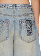 Womens Lax Jean Field Blue Spark Oversized Denim Jeans - Denim