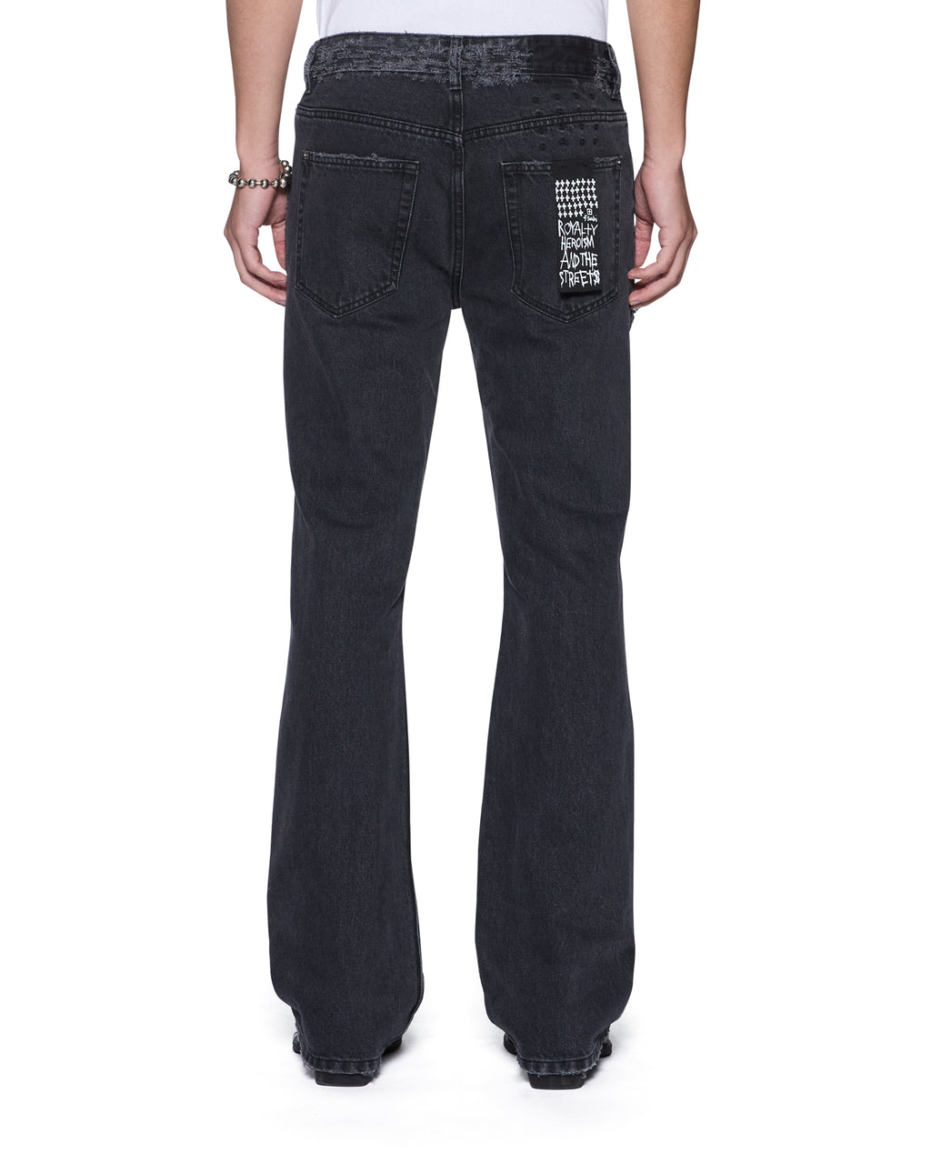 MENS BRONKO ASHER BLACK TRASHED DENIM JEANS