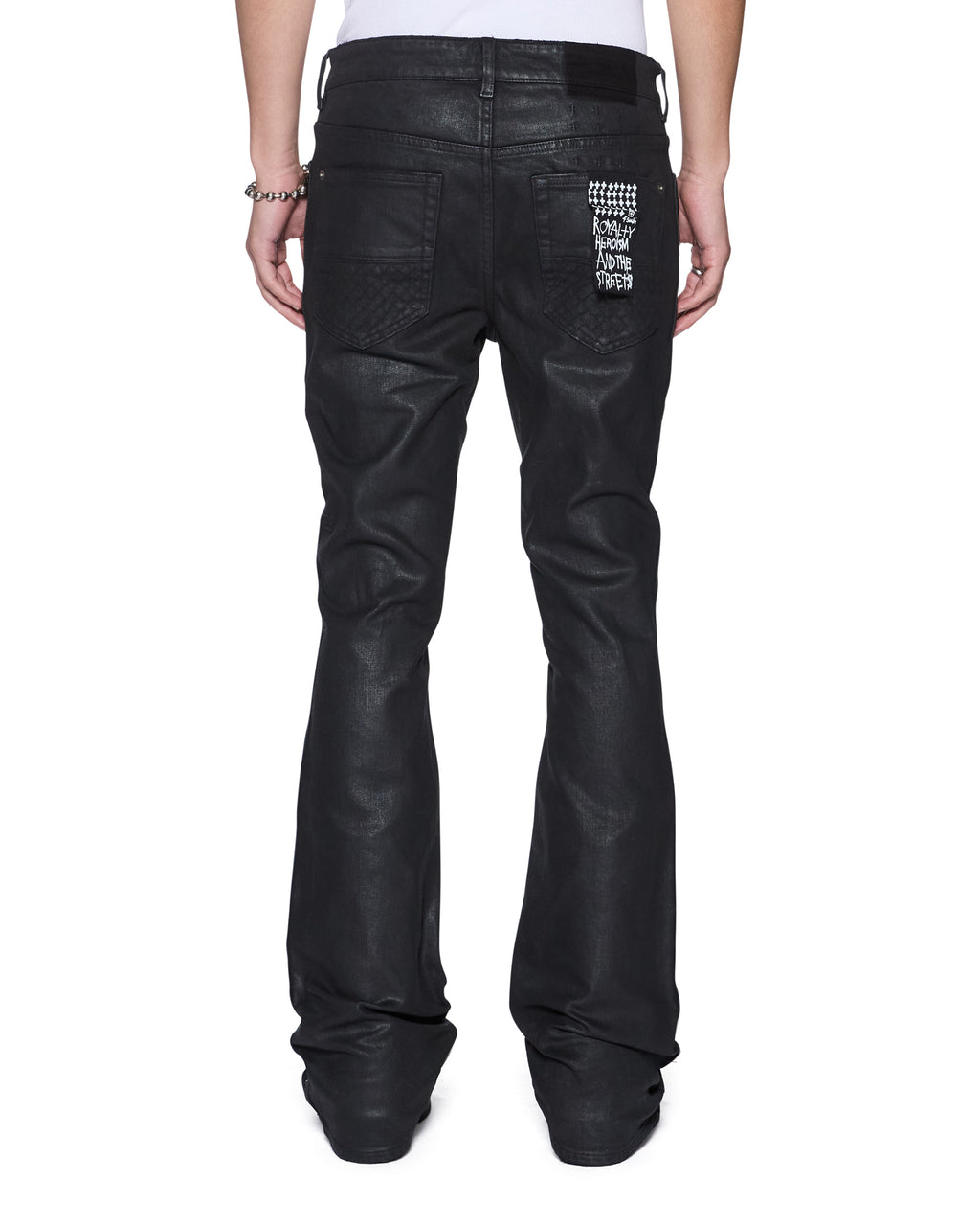 MENS BRONKO BACKSTAGE BLACK STUDDED DENIM JEANS