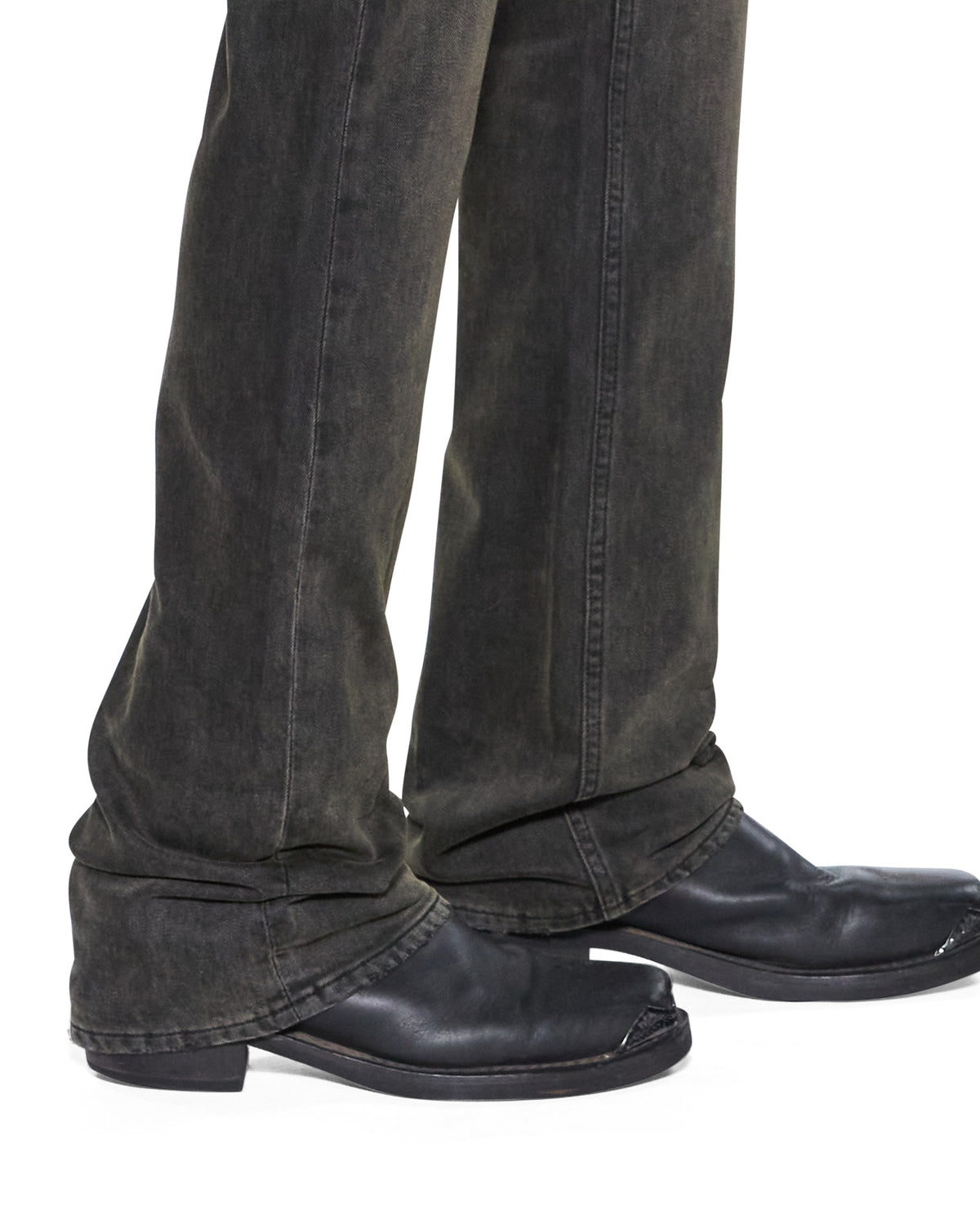 Mens Bronko Graphite Bootcut Denim Jeans - Grey