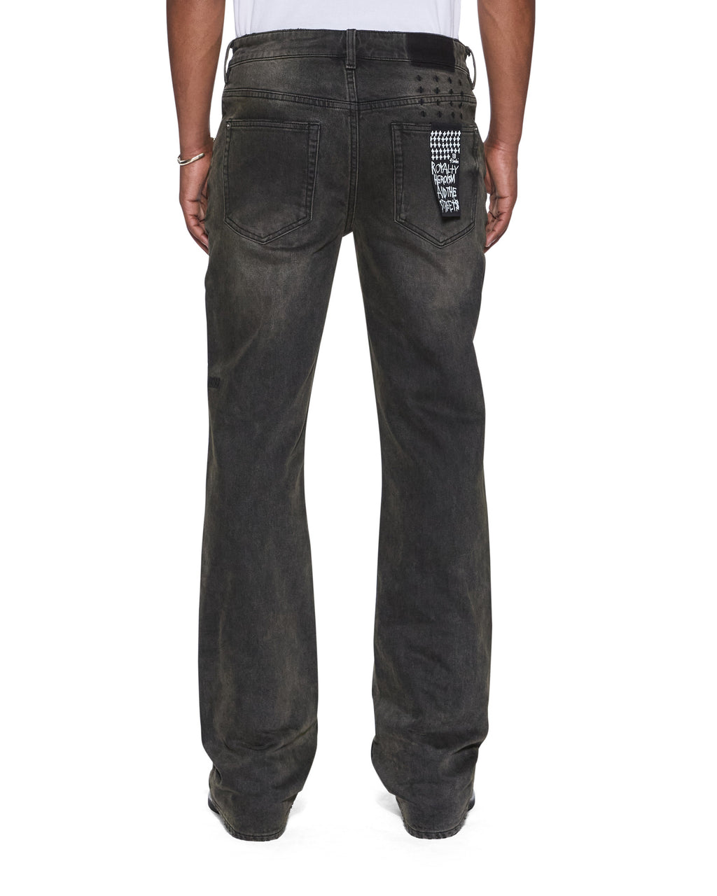 Mens Bronko Graphite Bootcut Denim Jeans - Grey