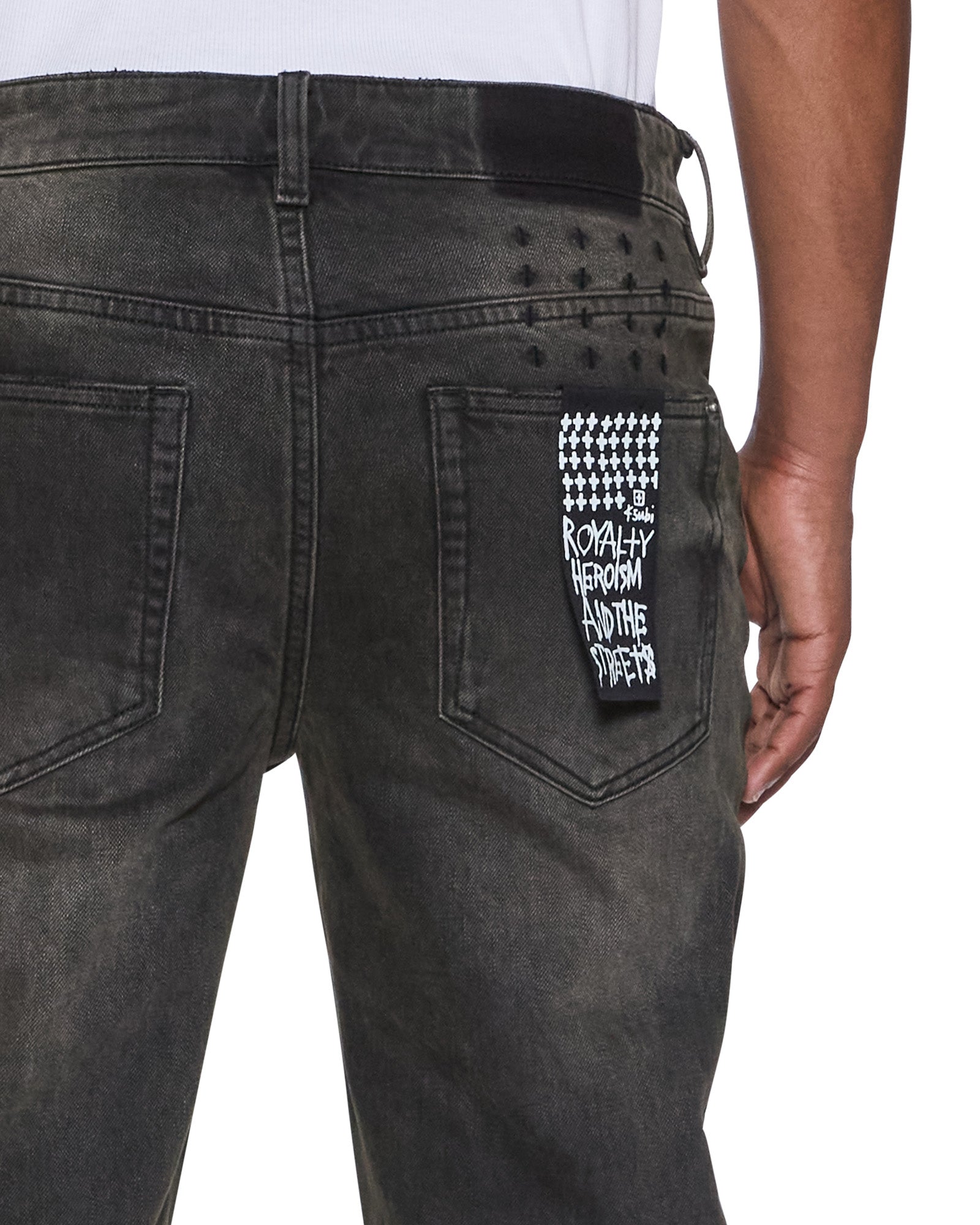 Mens Bronko Graphite Bootcut Denim Jeans | Ksubi ++