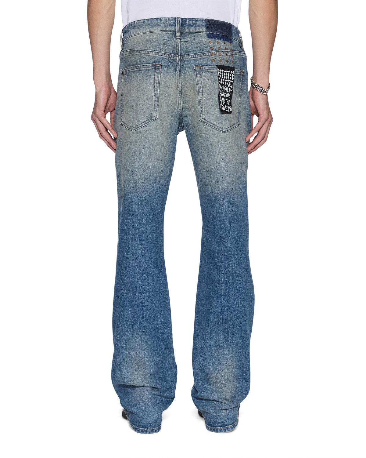 Mens Bronko Portland Blue Bootcut Denim Jeans - Denim