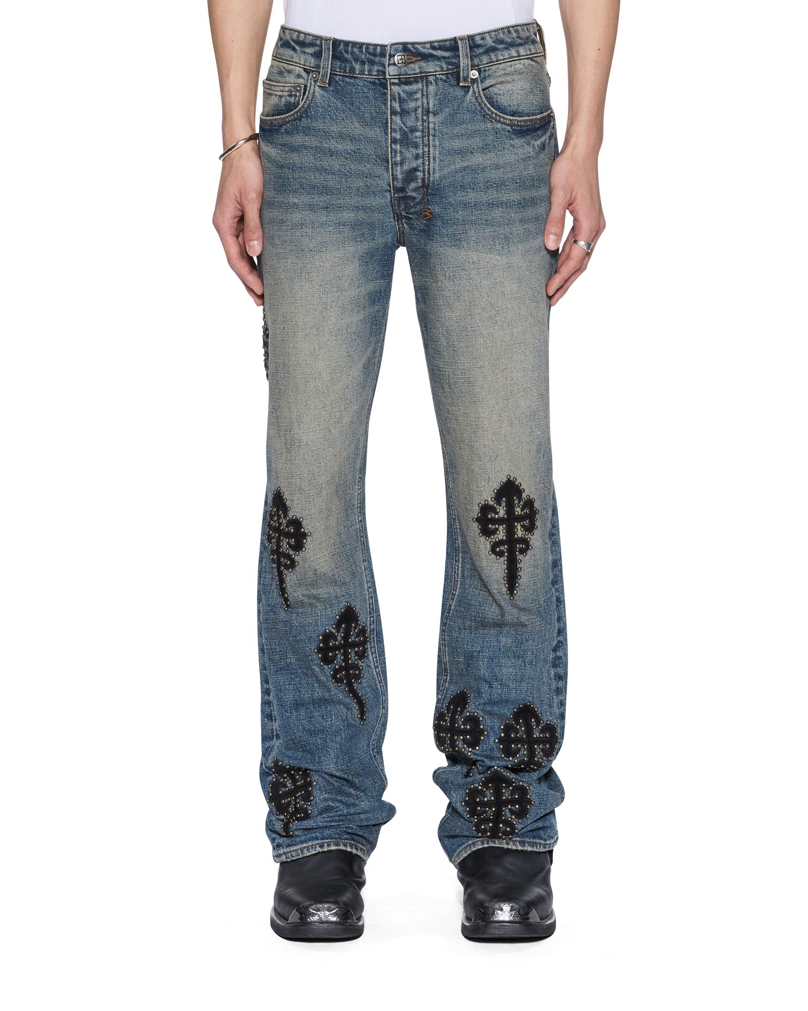 Mens Bronko Reup Blue Kaliba Bootcut Denim Jeans | Ksubi ++