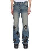 Mens Bronko Reup Blue Kaliba Bootcut Denim Jeans - Denim